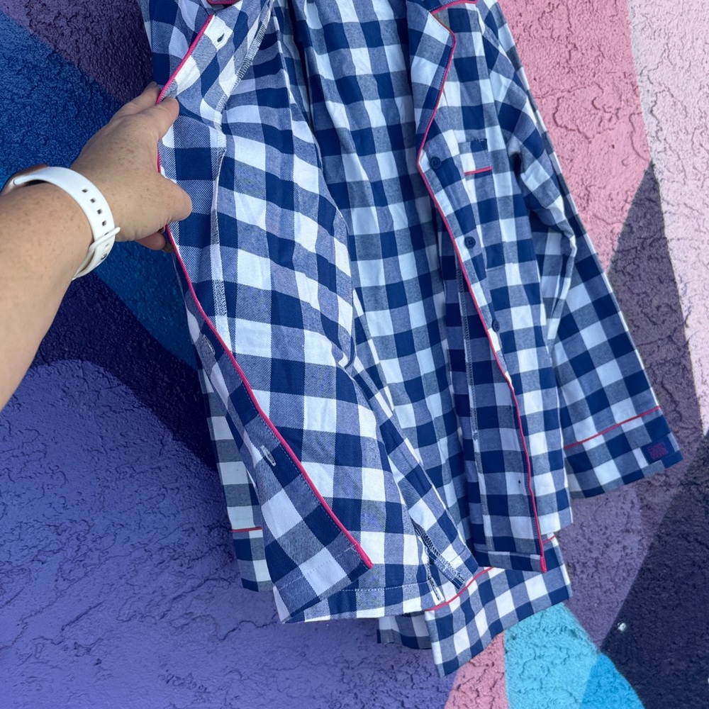 Bath & Body Works Blue and White Checkered Shirt - Picture 3 of 5